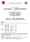 Seminář karate V. Liška a P. Beneš - Čáslav 15. - 16. duben